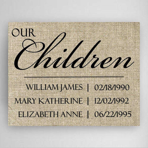 Personalized Our Children Canvas Sign | JDS