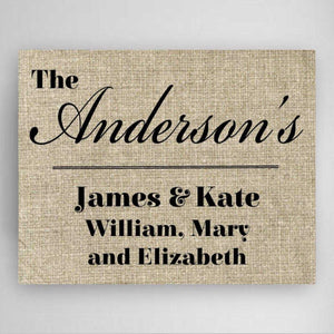 Personalized Our Family Canvas Sign | JDS