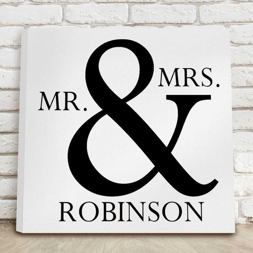 Personalized Mr & Mrs Canvas Print Sign