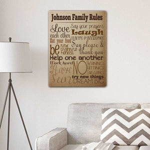 Rules of the House Personalized Canvas Print | JDS