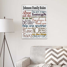 Load image into Gallery viewer, Rules of the House Personalized Canvas Print | JDS