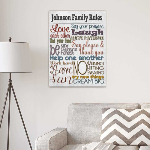 Rules of the House Personalized Canvas Print | JDS