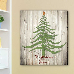 Personalized Vintage Christmas Tree Canvas