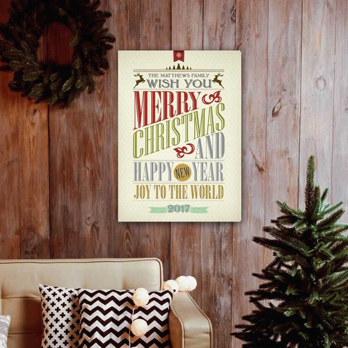 Personalized Vintage Christmas Words Canvas | JDS
