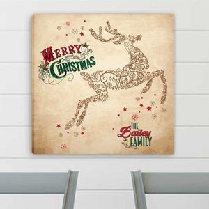 Personalized Vintage Reindeer Canvas | JDS