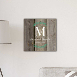 Personalized Family Initial Vine 18" x 18" Canvas Signs | JDS
