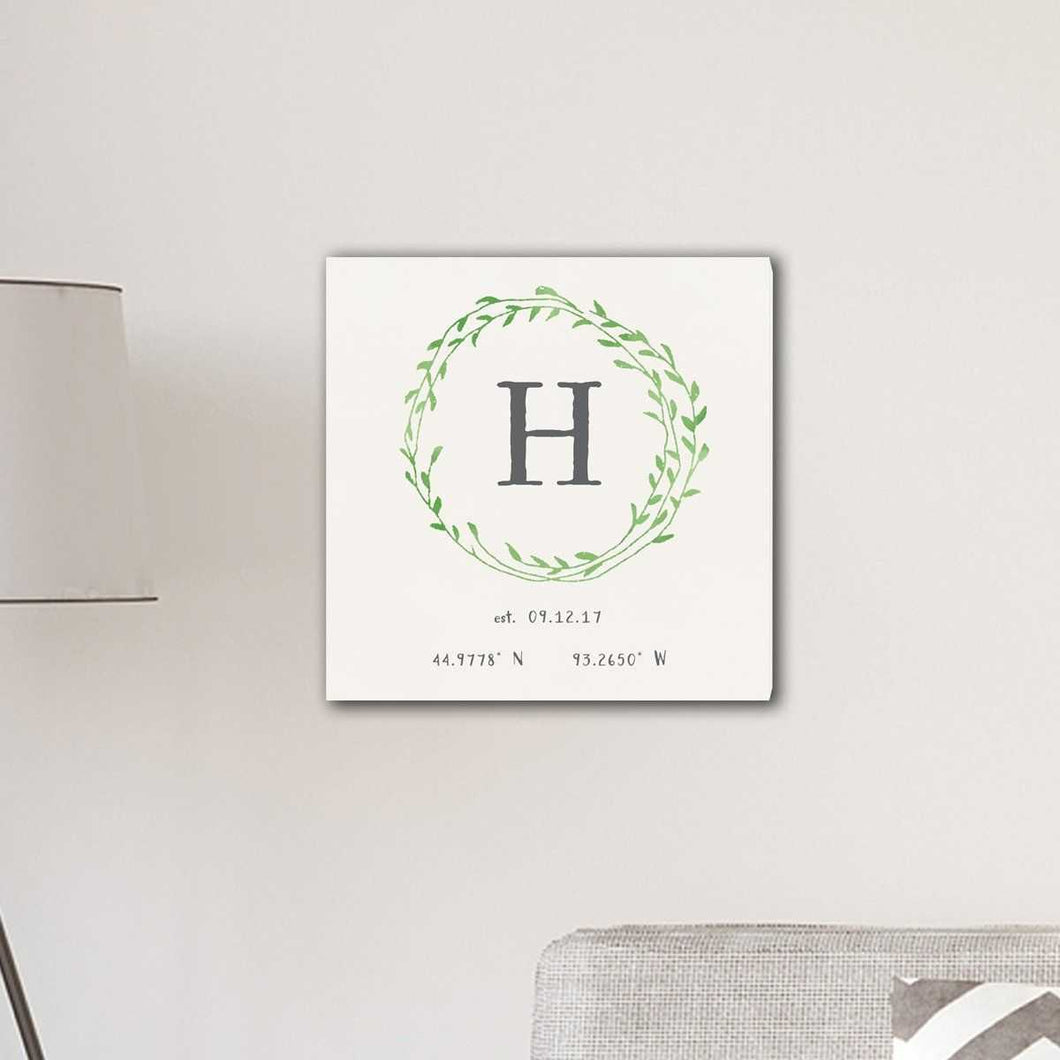 Personalized Family Initial Wreath & Vine 18