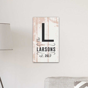 Personalized Monogram Farmhouse 14" x 24" Canvas Sign | JDS