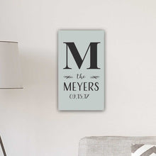 Load image into Gallery viewer, Personalized Monogram Farmhouse 14&quot; x 24&quot; Canvas Sign | JDS