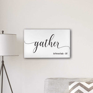 Personalized Gather Modern Farmhouse 14" x 24" Canvas Sign | JDS