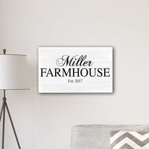 Personalized Family Farmhouse Modern Farmhouse 14" x 24" Canvas | JDS