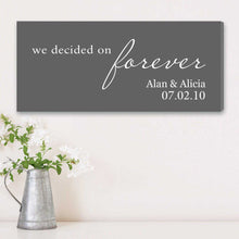 Cargar imagen en el visor de la galería, Personalized We Decided on Forever Wedding Canvas Print | JDS
