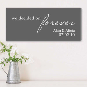 Personalized We Decided on Forever Wedding Canvas Print | JDS