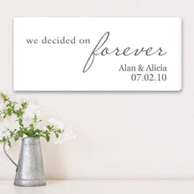 Load image into Gallery viewer, Personalized We Decided on Forever Wedding Canvas Print