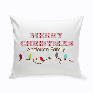 Personalized Holiday Throw Pillows - Xmas Lights | JDS