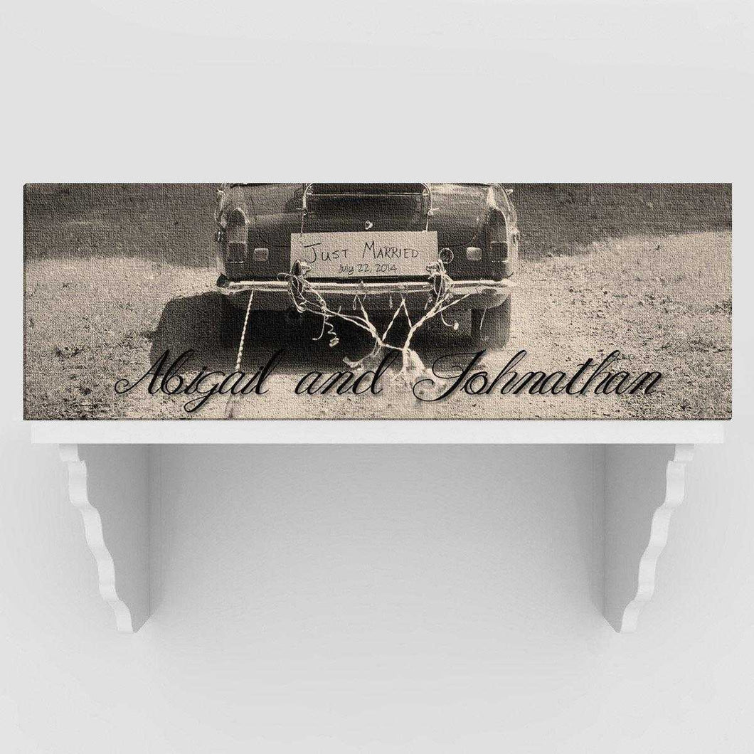 Personalized Just Married Canvas Sign - Black/White or Color | JDS