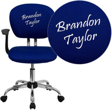 Load image into Gallery viewer, Custom Designed Mid-Back Mesh Swivel Task Chair with Chrome Base With Your Personalized Name