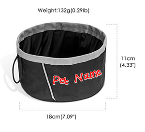 Custom Personalize Your Collapsible Pet/Dog/Cat Bowl with Pet Name or Text