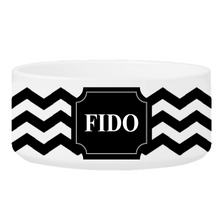 Load image into Gallery viewer, Personalized Small Dog Bowl - Cheerful Chevron | JDS