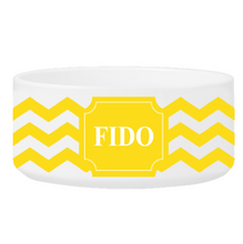 Load image into Gallery viewer, Personalized Small Dog Bowl - Cheerful Chevron | JDS