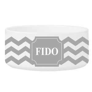 Personalized Small Dog Bowl - Cheerful Chevron | JDS