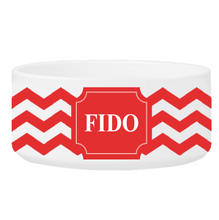 Load image into Gallery viewer, Personalized Large Dog Bowl - Cheerful Chevron | JDS