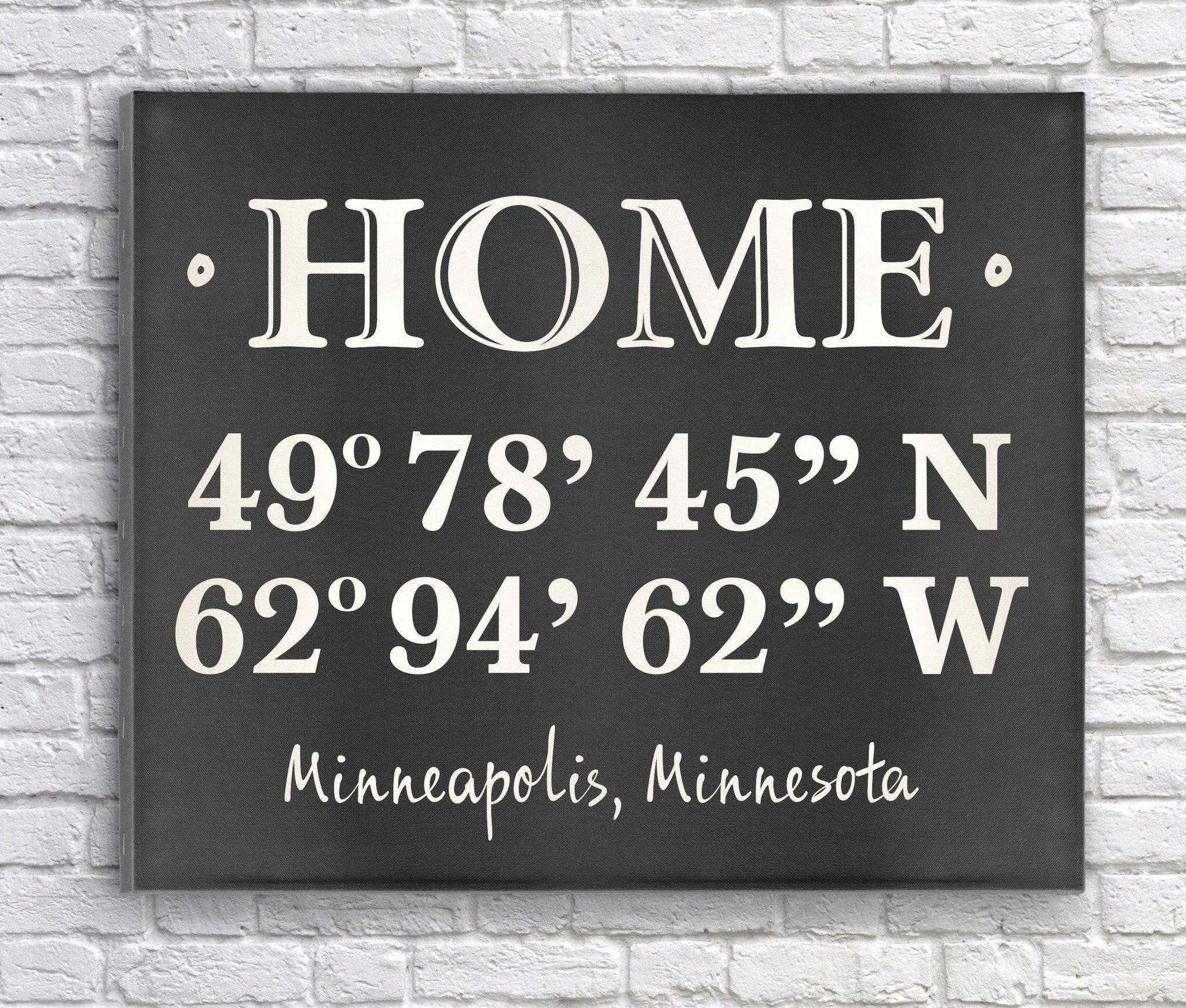 Personalized Home Coordinates Canvas Print DG Custom Graphics