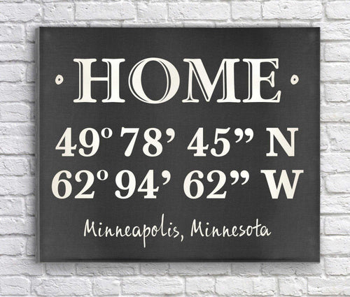 Personalized Home Coordinates Canvas Print | JDS