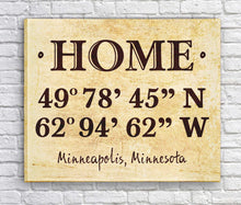 Load image into Gallery viewer, Personalized Home Coordinates Canvas Print | JDS