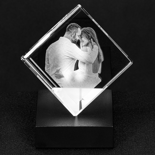 Personalized Crystal-Cut Corner Cube | teelaunch