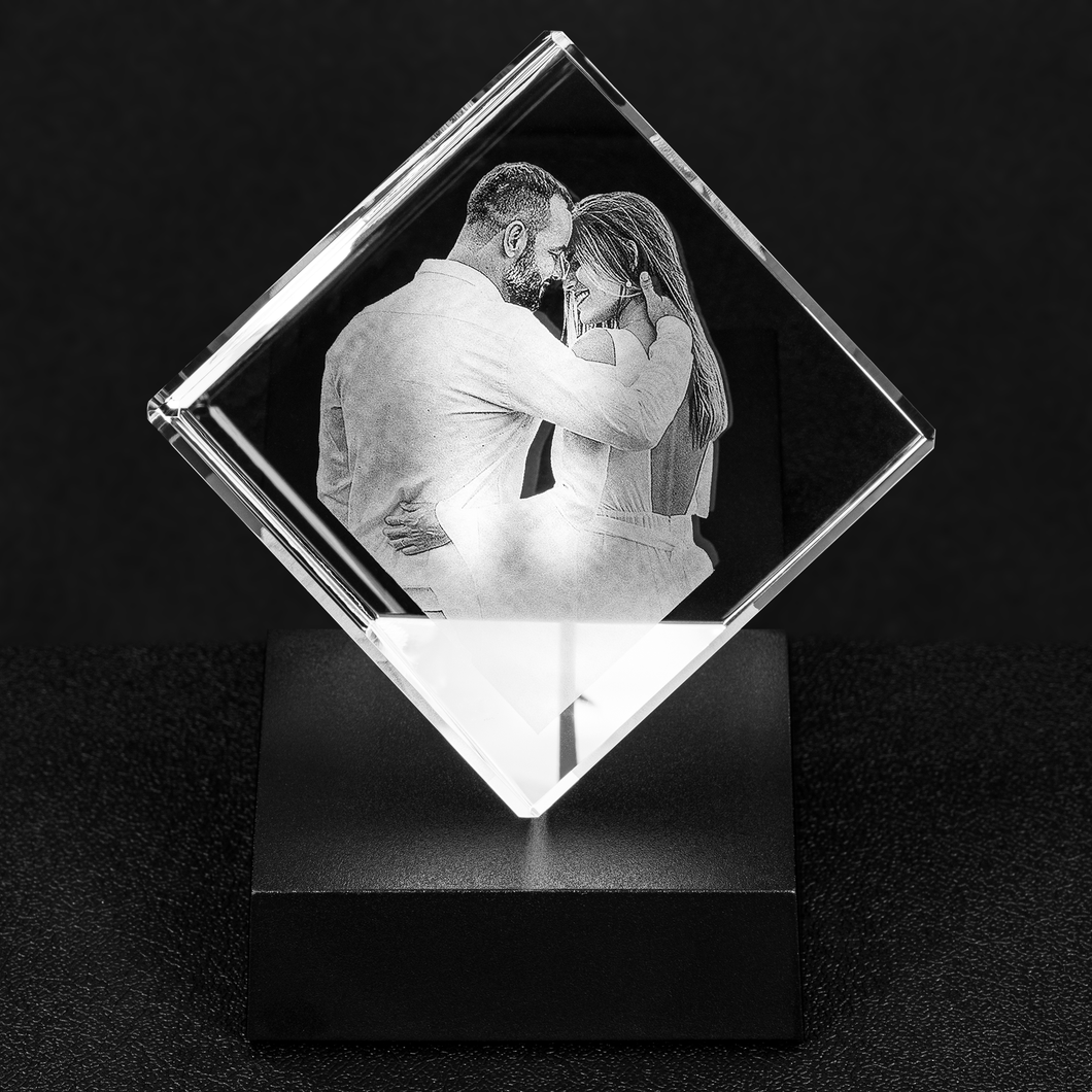 Personalized Crystal-Cut Corner Cube | teelaunch