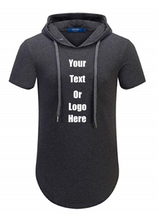 Load image into Gallery viewer, Custom Personalized Design Your Own Hipster Hip Hop Short Sleeve Longline Pullover Hoodie Shirt