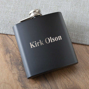 Personalized Flasks - Matte Black - Groomsmen Gifts - 6 oz. | JDS