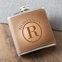 Load image into Gallery viewer, Personalized Flasks - Durango - Leather - Groomsmen Gifts - 6 oz. | JDS