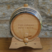 Load image into Gallery viewer, Personalized Whiskey Barrel - Bourbon - Oak - 2 Liter | JDS