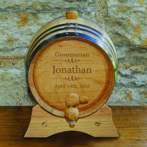 Groomsmen Oak Whiskey Barrel - 2 Liter Barrel - Bourbon Barrel | JDS