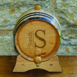 Personalized Whiskey Barrel - Monogrammed Oak Barrel - 2 Liter | JDS