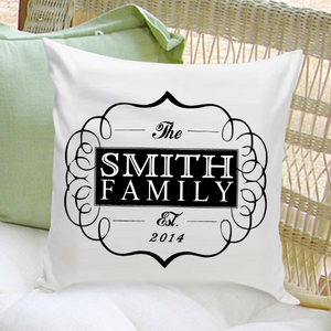 Personalized Family Throw Pillow - Classic Black | JDS