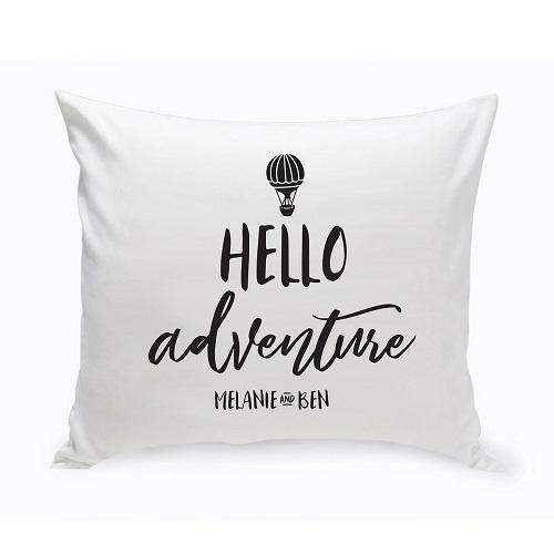 Personalized Hello Adventure Throw Pillow | JDS