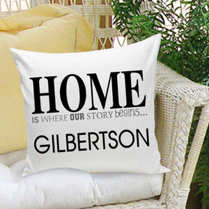 Personalized Couples Throw Pillows - Story Begins | JDS