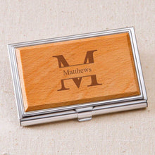 Load image into Gallery viewer, Monogrammed Wood Business Card Case | JDS