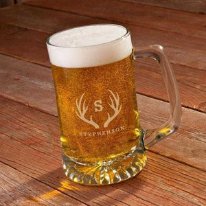 Personalized Beer Mugs - Monogram - Glass - 25 oz. | JDS
