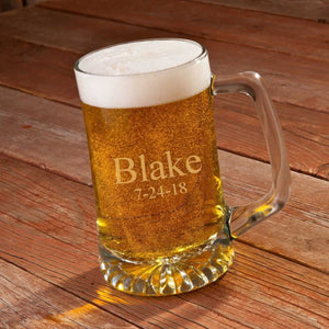 Personalized Beer Mugs - Monogram - Glass - 25 oz. | JDS