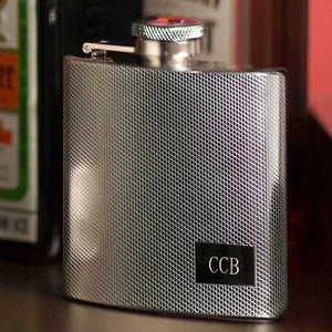Personalized Flask - Textured Stainless Steel | JDS
