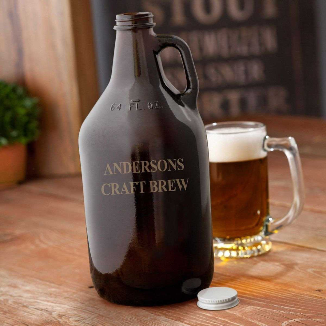 Personalized Growler - Beer - Amber Glass - 64 oz. | JDS