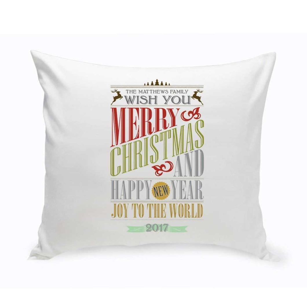 Personalized Christmas Words Throw Pillow | JDS