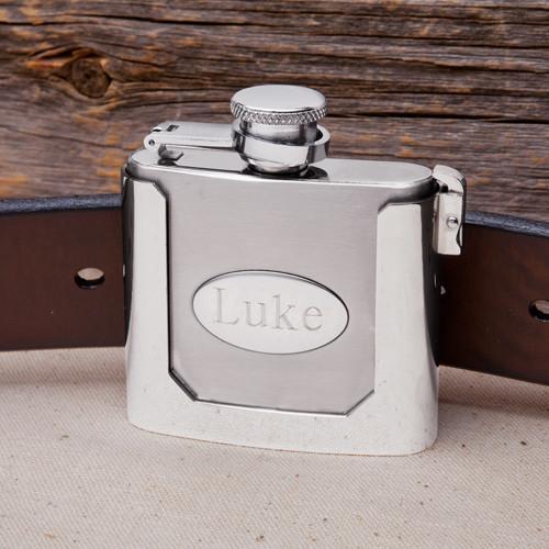 Personalized Belt Buckle Flask | JDS