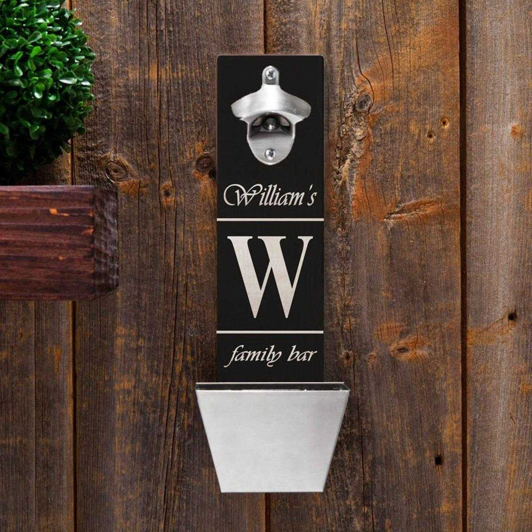 Personalized Wall Mounted Bottle Opener - Family Bar | JDS