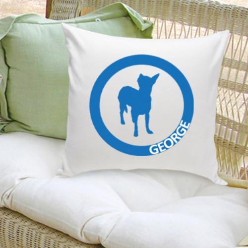 Personalized Silhouette Dog Throw Pillow | JDS