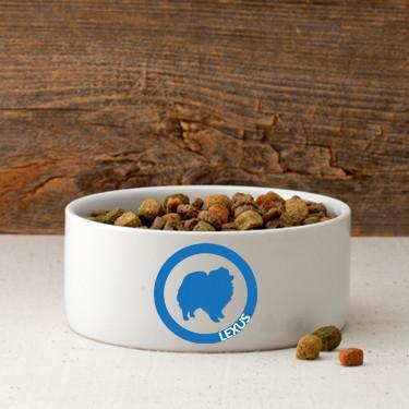 Personalized Circle of Love Silhouette Small Dog Bowl | JDS